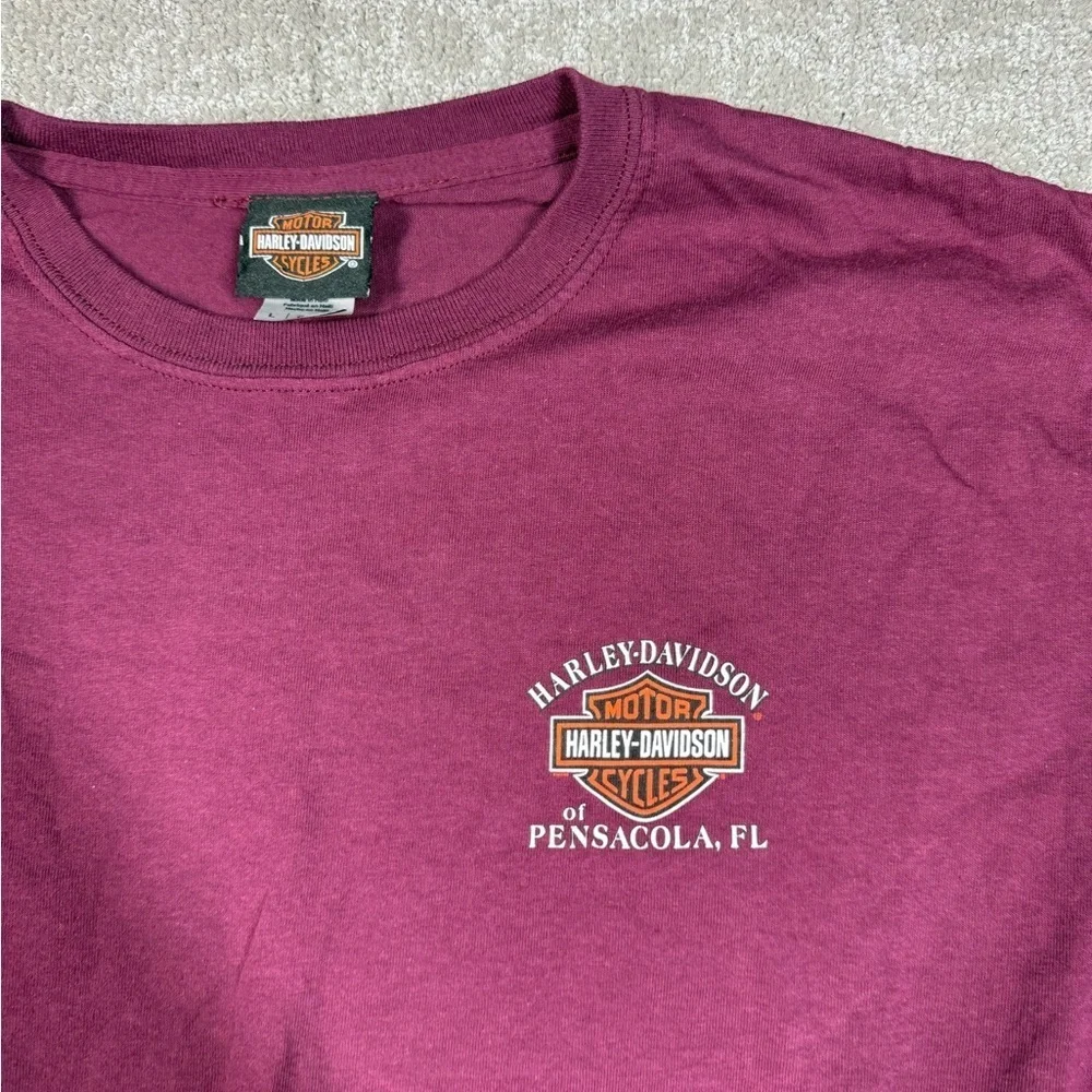 Harley Davidson Pensacola Florida Bike On The Beach Graphic T-Shirt Size Large